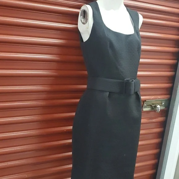 Unger Jet Black Cocktail Dress & Jacket Crop Blazer Size 10 - Picture 7 of 16